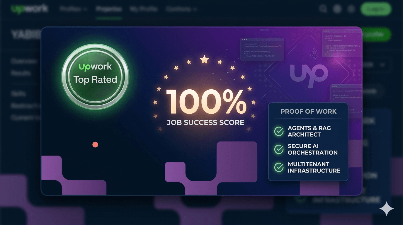 Yabibal Eshetie Molla on Upwork: Top Rated, 100% job success; agents and RAG architecture, secure AI orchestration, multi-tenant infrastructure.
